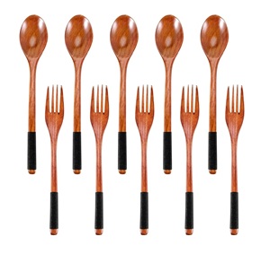 Cuillères en bois pour cuisiner ensemble de 4 ensemble de bols cadeau de vente chaude fabriqué en Inde comprend un ensemble de serveurs à salade en bois - Product Image 4
