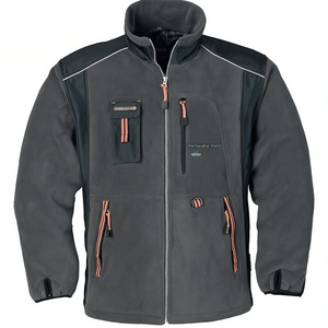 TERRATREND Winter Sports Accessories <b>Fleece</b> <b>Jacket</b> in Dark <b>Grey</b>/Black/Orange - Product Image 2