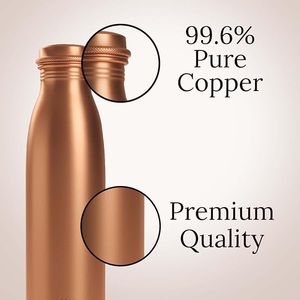 High Grade Copper <b>Water</b> <b>Bottle</b> 950ml for <b>Daily</b> Drinking <b>Water</b> Handmade Copper Drinkware for Export Sale - Product Image 3