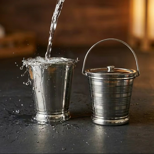 Conteneur à glace de fête en acier inoxydable fin de 5 L, durable, résistant à la rouille, avec poignée - Product Image 1