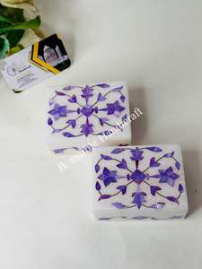Handcrafted Bone Inlay Natural Marble Jewelry <b>Box</b> Floral Pattern Rectangle Shape Customized Style-Thanksgiving Gift - Product Image 3