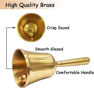 Campana de llamada de mano súper ruidosa, servicio de cena de latón macizo, campana de entrenamiento para mascotas, Cascabel dorado hecho a mano por Decor n Utility para el hogar - Product Image 4