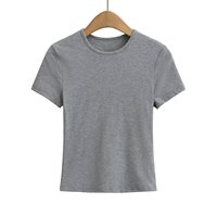 Custom Hoge Kwaliteit Vrouwen Herfst T-Shirts 100% Katoen Slim Fit Ademend Casual Raglan Mouw T-Shirt Met Korte Mouwen Groothandel