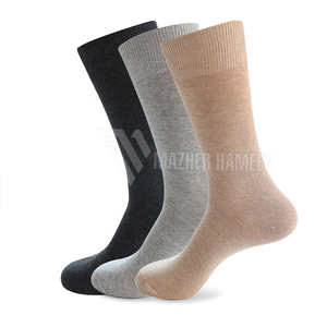 ถุงเท้าผ้าฝ้ายเนื้อนุ่มระบายอากาศได้ดีสีพื้นพื้นสำหรับผู้ชายดีไซน์แบบลำลองออกแบบโลโก้ได้ตามต้องการ - Product Image 1