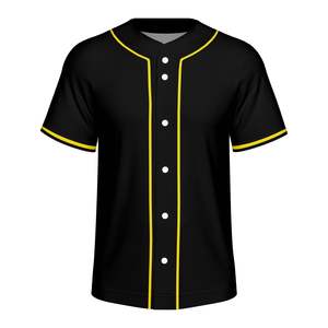 Sublimación personalizada botón béisbol Jersey hombres transpirable poliéster béisbol uniforme bordado impresión en blanco Softball Jersey - Product Image 5