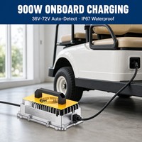 VOITATOP Chargeur de batterie embarqué 900W OBC Étanche IP67 Détection automatique 36V-72V LiFePO4 pour Chariot de golf, Marine, Véhicule électrique, Intelligent
