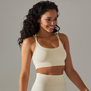 Sujetador deportivo de punto sin costuras para mujer, transpirable, espalda cruzada, Yoga y correr, ropa deportiva ajustada, Sujetador deportivo - Product Image 3