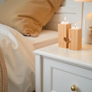 Porte-bougie en bois de haute qualité au design minimaliste avec impression en relief, support décoratif pour bougie pour le bureau, la maison, le café - Product Image 5