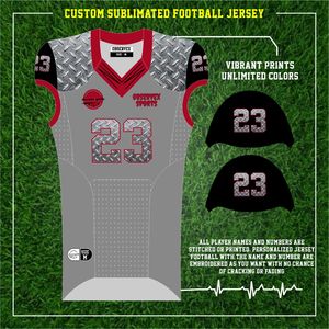 Ensemble complet personnalisé de maillot de l'équipe de football américain respirant léger confortable tissu mat sublimation imprimé manchons de casquette - Product Image 2