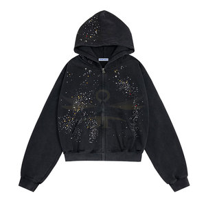 Sudadera con capucha de diamantes de imitación de diseñador para hombre, jersey de moda informal con sudadera con diamantes de imitación brillantes de alta calidad - Product Image 1