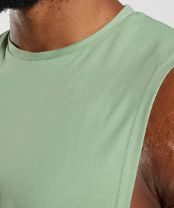 Camiseta sin mangas deportiva transpirable para hombre, ropa deportiva de secado rápido de poliéster 100%, chaleco de gimnasio sin mangas de verano - Product Image 5