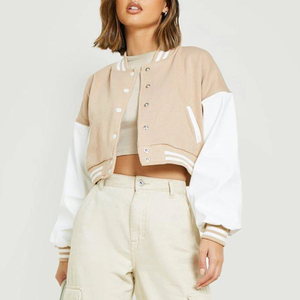 Veste de style universitaire pour femme, nouvelle mode, vêtements pour femme, streetwear, patchwork, boutons, veste courte pour femme, veste d'automne pour femme - Product Image 3