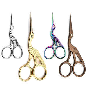 Stork Embroidery Scissors And <b>Cross</b> <b>Stitch</b> Sewing Craft Bird Small Tool Scissor with colors and smooth working zarnab surgical - Product Image 4