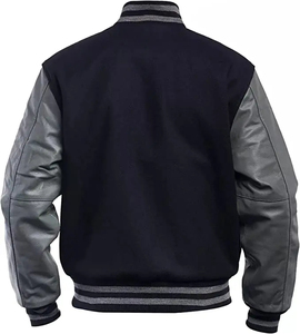 Fashion <b>Mens</b> Varsity Baseball College Letterman High School Bomber Wool Genuine <b>Leather</b> <b>Jacket</b> - Product Image 3