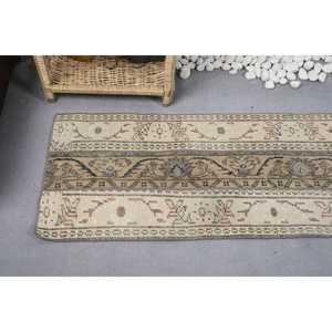 พรมวินเทจขนาด 1.8x4.1 ฟุต พรมตุรกีขนาดเล็ก พรมขนสัตว์ลายต้นไม้และพืชสีเบจ - Product Image 5