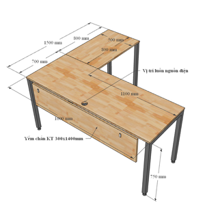 UConcept System L-Shaped <b>Desk</b> 160cm <b>Solid</b> <b>Wood</b> Main Tabletop Minimalist Steel Frame Assembly Required for Bedroom Use-HBUC019 - Product Image 5