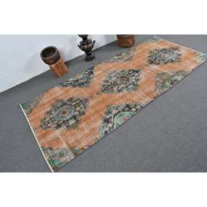 Alfombra de lana verde naranja Vintage 3,6X8,3 pies, diseño clásico de retazos de área grande turco para dormitorio, pasillo rectangular de látex de 4m - Product Image 2