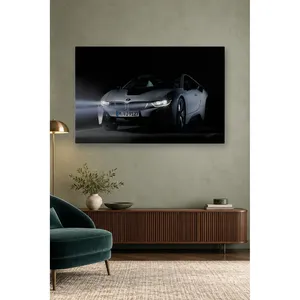 Impression sur toile Fida BMW i8 gris argenté avec phares nocturnes lumineux - Product Image 2