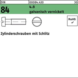สกรูหัวจม DIN 84/ISO 1207 M 4 X 8 4.8 ชุบนิกเกิลขัดเงา บรรจุ 2000 ชิ้น - Product Image 1