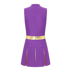 Rendimiento de las mujeres Estirable Transpirable Personalizable Ropa de porristas Conjunto Técnicas de diamantes de imitación Uniformes Disfraces - Product Image 4