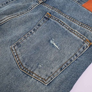 Men Wholesale Streetwear Party Breathable Spring Straight Fit Designer <b>Stretch</b> <b>Denim</b> Blue and Black Jeans - Product Image 4