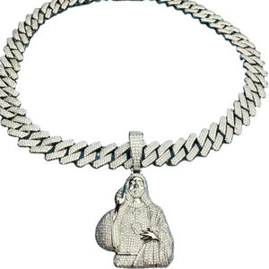 Pendentif Jésus plaqué or, bijoux sertis de diamants, argent sterling 925, GRA Leb Grown Pass Diamond Test, pendentif hip-hop - Product Image 3