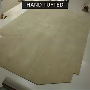 Alfombras de viscosa de lana con mechones a mano de diseño personalizado, alfombras abstractas, estilo liso, instalación de pared a pared para comedores, hoteles - Product Image 1