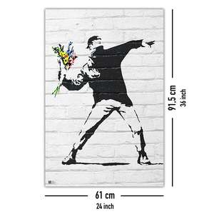 Banksy Canvas <b>Poster</b> Throwing Flowers Wall Art - Product Image 4