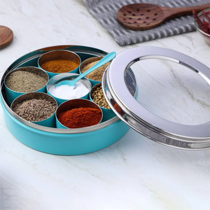 Boîte d'assaisonnement d'épices en acier inoxydable Boîtes de créateurs imprimées en émail royal Outils de cuisine Gadgets Artisanat Prix bon marché - Product Image 5