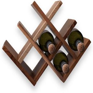 Elegante estante para vino de 8 botellas, diseño de mariposa, madera maciza de acacia, organizador de mesa independiente, muebles de cocina para el hogar y la cocina - Product Image 4