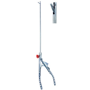 Porte-aiguille chirurgical laparoscopique manuel en argent de haute qualité, réutilisable pour la chirurgie générale, certifié CE Classe I - Product Image 1