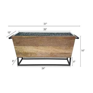 New Design Mango <b>Wood</b> Beverage Tub On Metal Stand - Product Image 6