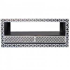 Mesa auxiliar moderna con incrustaciones de hueso, muebles de alta calidad de diseñador hechos a mano para el dormitorio y la sala de estar del hogar - Product Image 4