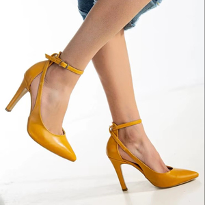 Zapatos de Tacón de Aguja Clásicos para Mujer, Punta Puntiaguda, Decoración de Diamantes de Imitación, 9 CM, para Tallas 36-40, Hechos en Turquía - Product Image 1