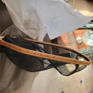 Filet d'atterrissage de pêche à la mouche en plein air Filet à truite Cadre en bois avec filet en caoutchouc Filet coulé à la main Thor Filet de pêche à la truite - Product Image 1