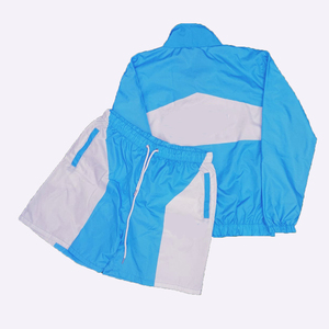 Custom Nylon Men's Windbreaker Tracksuit Set Zip-up Hoodie and Shorts Solid Pattern Lightweight Summer <b>Wind</b> <b>Breaker</b> Short Set - Product Image 4
