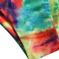 Ensemble deux pièces pour femme, imprimé arc-en-ciel multicolore unique, en Spandex/Polyester, avec soutien-gorge triangle à coupe haute, séchage rapide, effet lavé, antibactérien