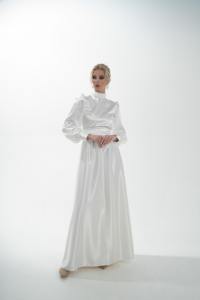Robe abaya slim pour femmes musulmanes Robe de mariage modeste et exclusive couleur ivoire sans cape - Product Image 4