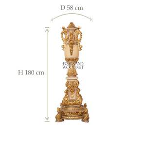 Columna Decorativa de Madera Ornamentada de Lujo - Product Image 2