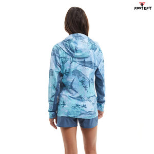 Nouveau design de vêtements à sublimation sweats à capuche en jersey à manches longues vêtements élégants sweats à capuche de pêche à manches longues à séchage rapide pour femmes - Product Image 2
