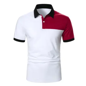 Men Street Wear Custom Logo Print Color Block OEM Service Machine Washable Polo Shirts BY PASHA INTERNATIONAL