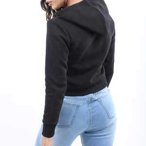 OEM haute qualité logo personnalisé pull court à capuche respirant séchage rapide coton à manches longues fitness grande taille strass - Product Image 2