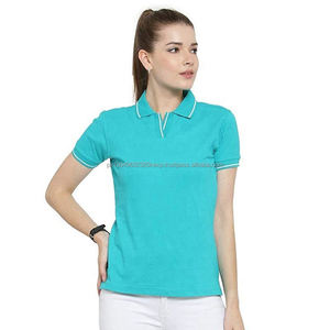 Camiseta Polo de manga corta con cuello en V 100% algodón personalizada para mujer estilo informal cómodo con estampado de logotipo estampado - Product Image 4