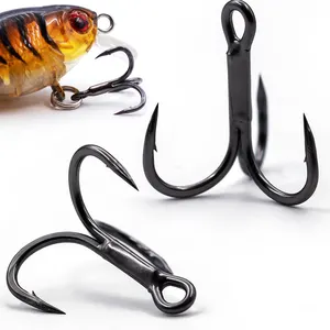 9KM High Carbon Steel Fishhooks Sharp And Braided Replacement Treble Hooks For Hard Lures For Trout Bluefish Salmon