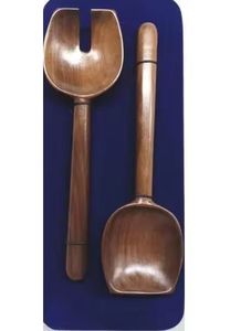 Serveurs à salade en bois gravé à la mode à la chaux ensemble de 2 pièces meilleur vendeur serveur à salade en bois cuillère et fourchette de service articles de vaisselle - Product Image 4