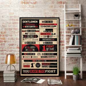 Modern Fight Club <b>Poster</b> Rules Canvas Wall Art Design - Product Image 1