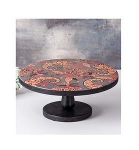 Support à gâteau rond en bois imprimé, grossiste, outils à gâteau, support à gâteau en alliage d'aluminium, décoration de maison, Logo personnalisé - Product Image 2