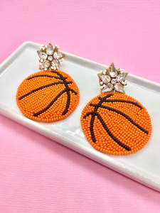 Élégant mignon fait à la main le jour du jeu broderie Orange et blanc perlé T boucle d'oreille de haute qualité Unique et déclaration mignonne de l'Inde - Product Image 4
