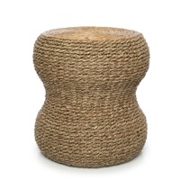 Pouf en fibre de jonc de mer compressé, accessoires de décoration intérieure, tabouret en jonc de mer tissé à la main, prix d'usine