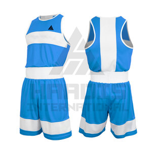 Venta caliente Kit de uniforme de boxeo 100% Poliéster Boxeo Uniforme deportivo Tamaño personalizado Los mejores uniformes de boxeo - Product Image 3